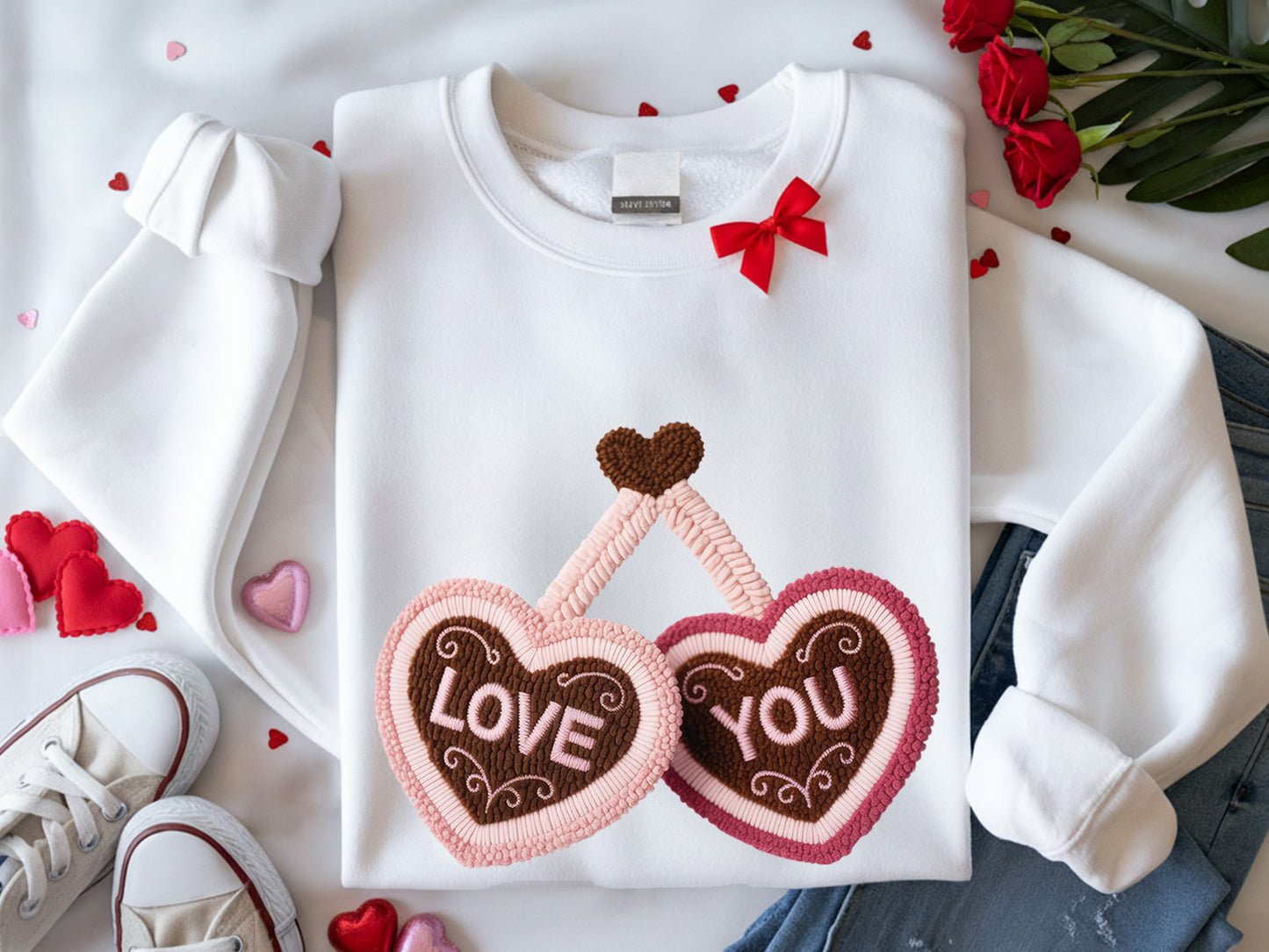 Faux Yarn Love You Valentine PNG Sublimation