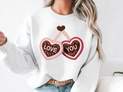 Faux Yarn Love You Valentine PNG Sublimation