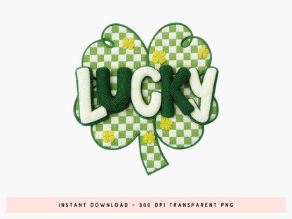Faux Yarn Lucky Clover St Patrick's Day PNG