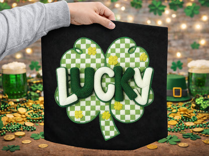 Faux Yarn Lucky Clover St Patrick's Day PNG