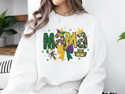Faux Yarn Mama Mardi Gras Sublimation Print