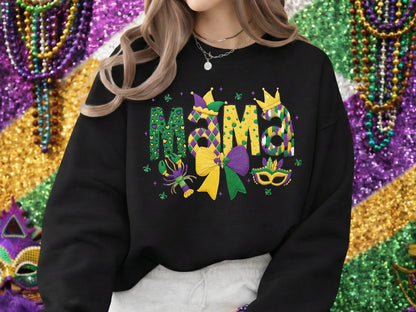 Faux Yarn Mama Mardi Gras Sublimation Print