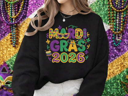 Faux Yarn Mardi Gras 2026 Sublimation
