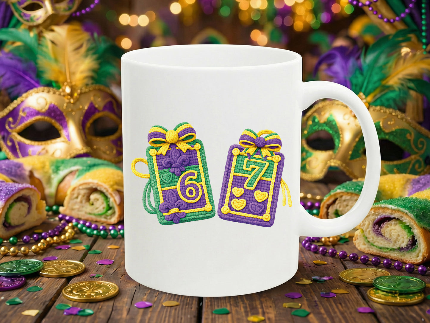 Faux Yarn Mardi Gras 67 Sublimation Design