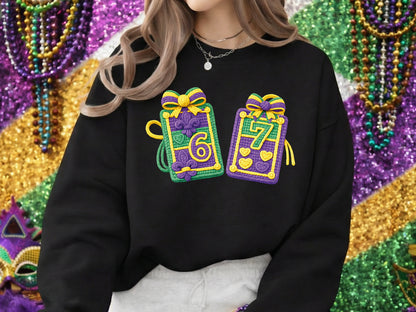 Faux Yarn Mardi Gras 67 Sublimation Design