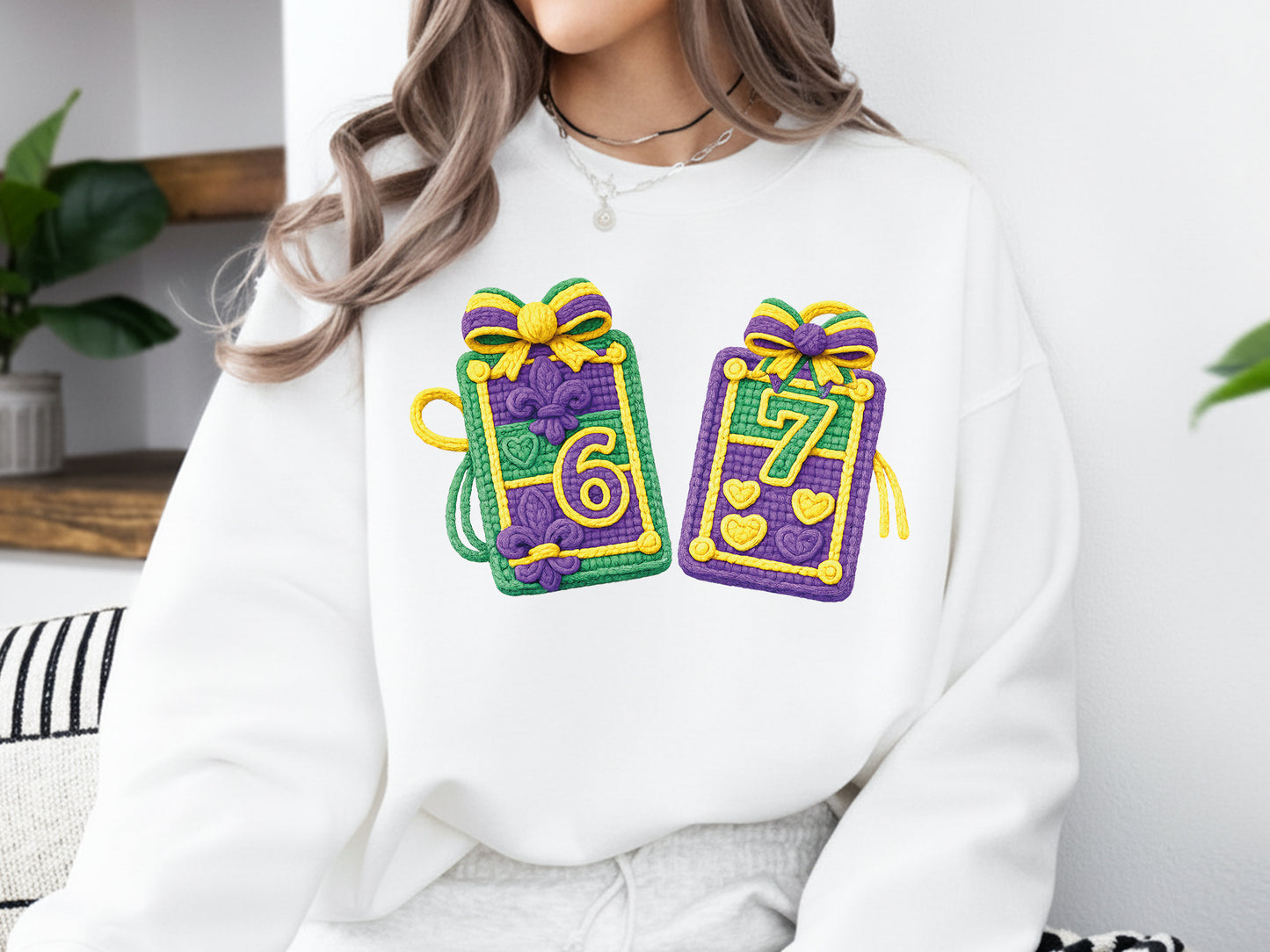 Faux Yarn Mardi Gras 67 Sublimation Design
