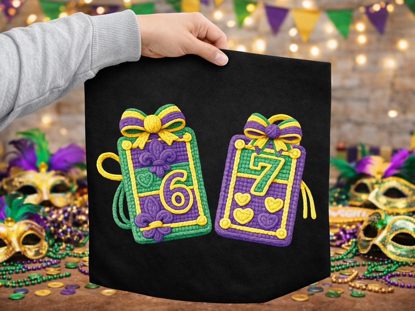 Faux Yarn Mardi Gras 67 Sublimation Design