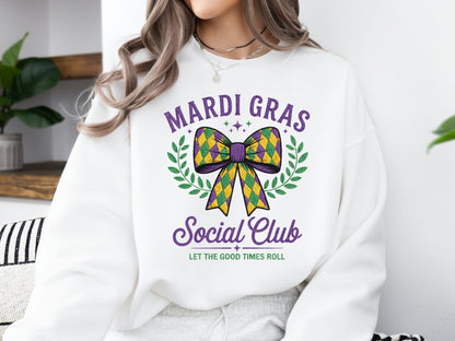 Faux Yarn Mardi Gras Social Club Sublimation