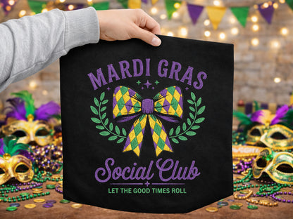 Faux Yarn Mardi Gras Social Club Sublimation