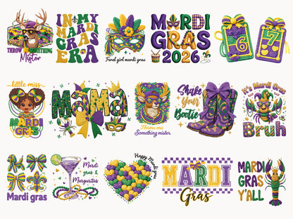 Faux Yarn Mardi Gras Sublimation Designs Bundle
