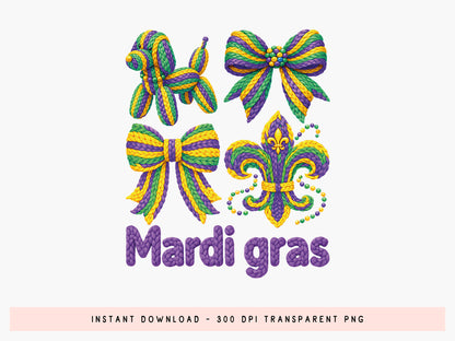 Faux Yarn Mardi Gras Sublimation Print