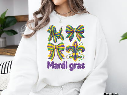 Faux Yarn Mardi Gras Sublimation Print