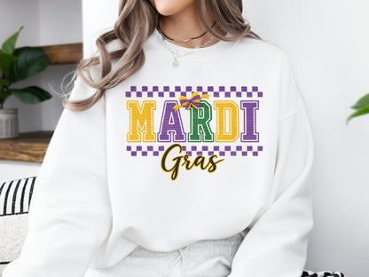 Faux Yarn Mardi Gras Sublimation Transfer