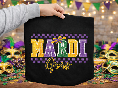 Faux Yarn Mardi Gras Sublimation Transfer