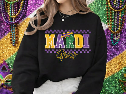 Faux Yarn Mardi Gras Sublimation Transfer