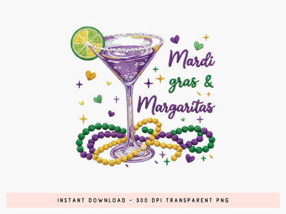 Faux Yarn Mardi Gras & Margaritas Sublimation