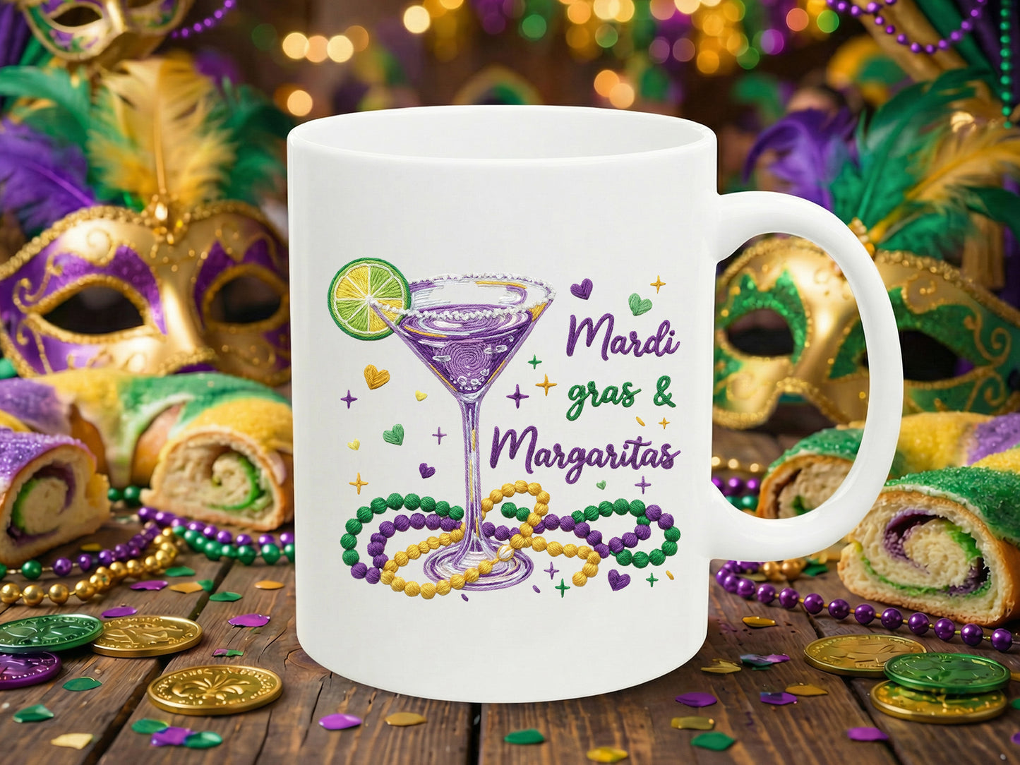 Faux Yarn Mardi Gras & Margaritas Sublimation