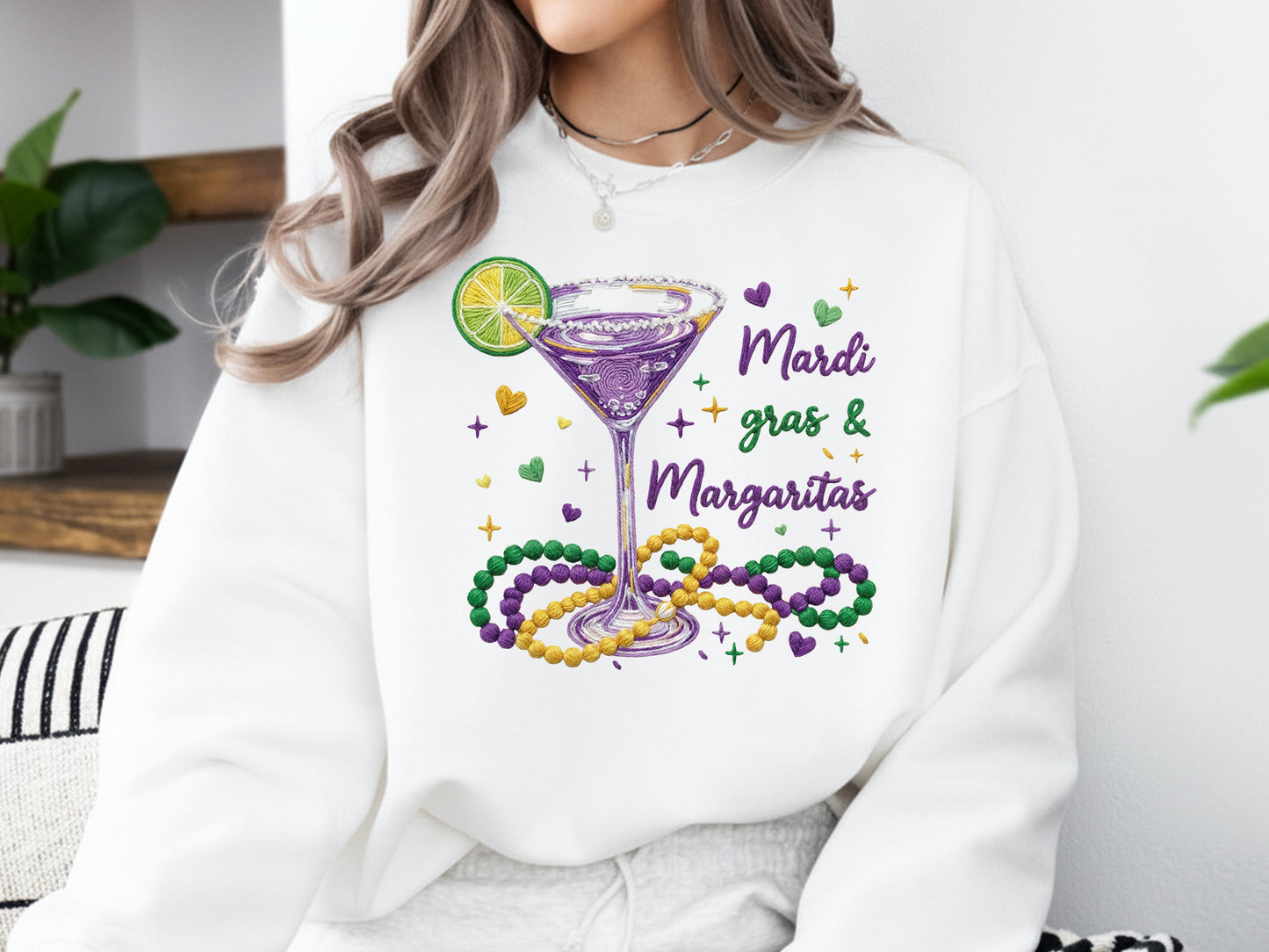 Faux Yarn Mardi Gras & Margaritas Sublimation