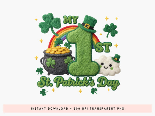 Faux Yarn My 1st St Patrick's Day PNG Sublimation
