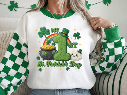Faux Yarn My 1st St Patrick's Day PNG Sublimation