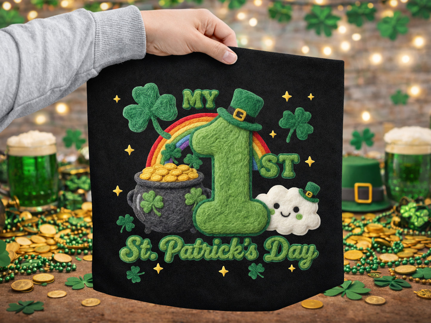 Faux Yarn My 1st St Patrick's Day PNG Sublimation