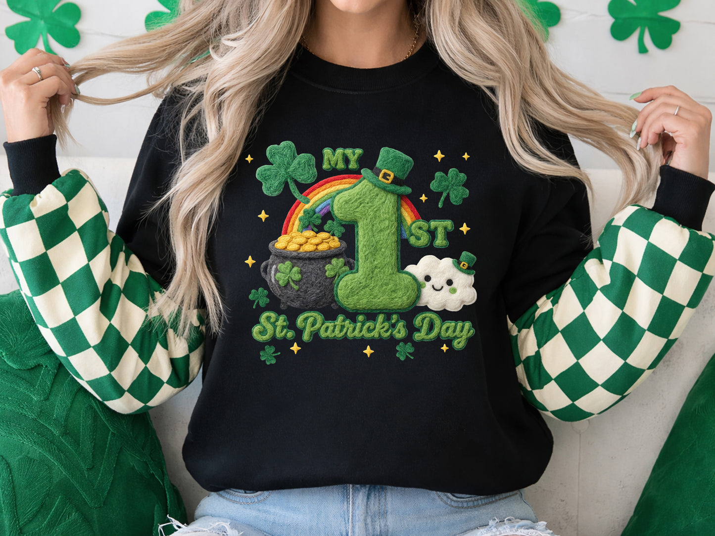 Faux Yarn My 1st St Patrick's Day PNG Sublimation
