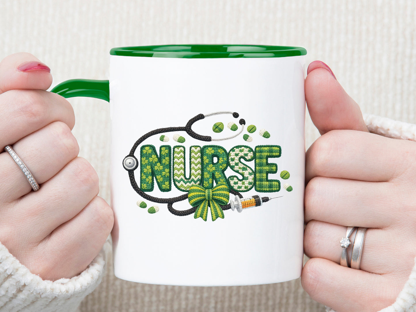Faux Yarn Nurse St Patrick's Day Sublimation