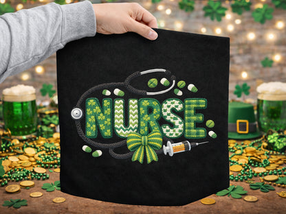 Faux Yarn Nurse St Patrick's Day Sublimation
