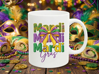 Faux Yarn Retro Mardi Gras Sublimation PNG