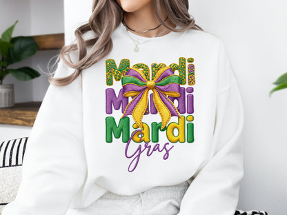 Faux Yarn Retro Mardi Gras Sublimation PNG
