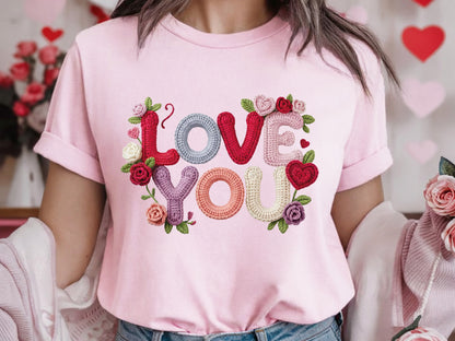 Faux Yarn Rose Love You Valentine Sublimation