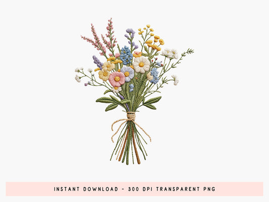 Faux Yarn Spring Flower Sublimation Design