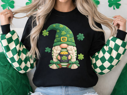 Faux Yarn St Patrick's Day Gnome Clipart PNG