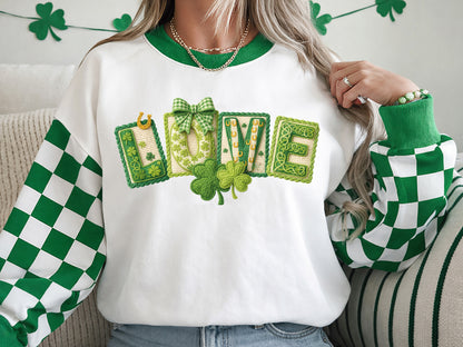 Faux Yarn St Patrick's Day Love Sublimation Design