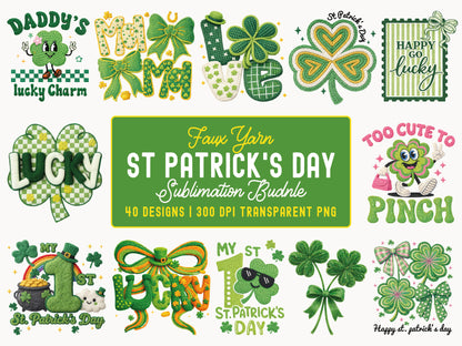 Faux Yarn St Patrick's Day PNG Sublimation Bundle
