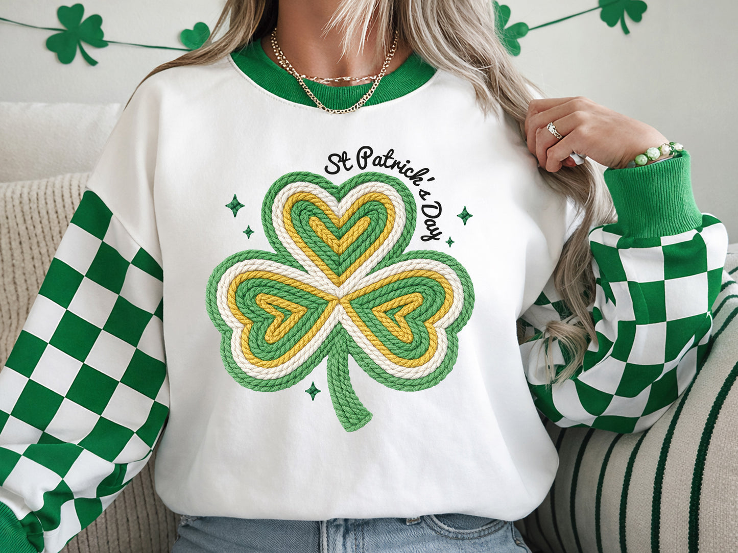Faux Yarn St Patrick's Day Sublimation Print