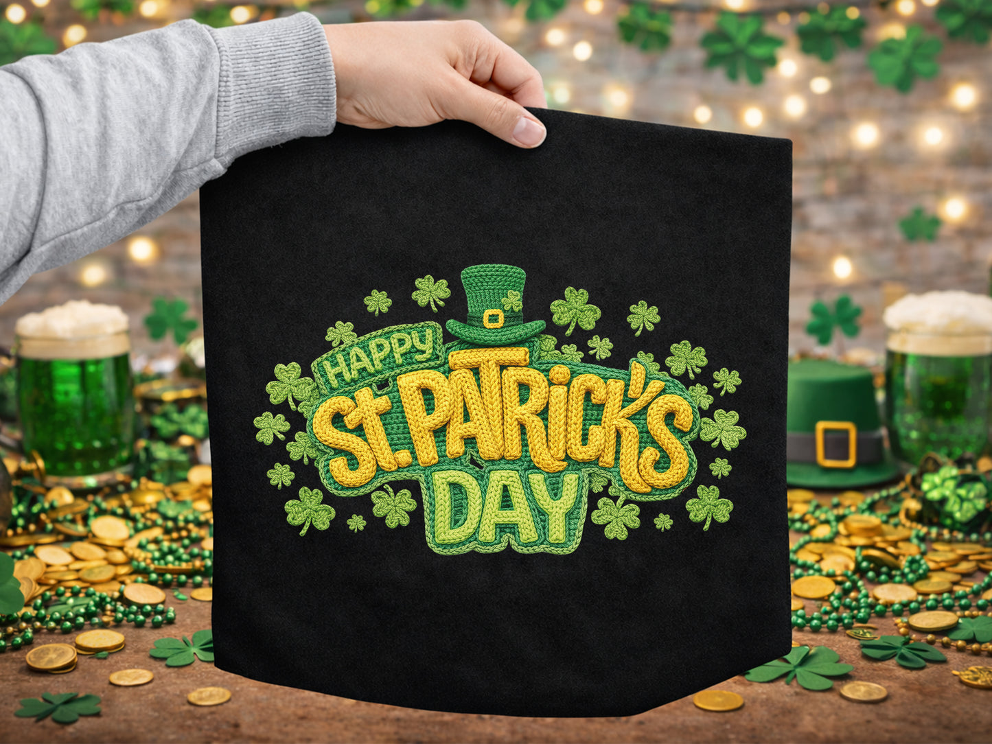 Faux Yarn St Patrick's Day Sublimation Transfer