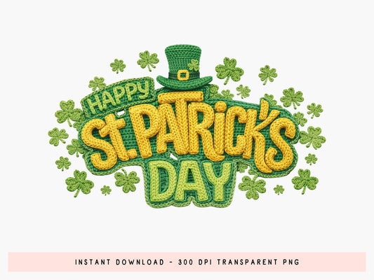 Faux Yarn St Patrick's Day Sublimation Transfer