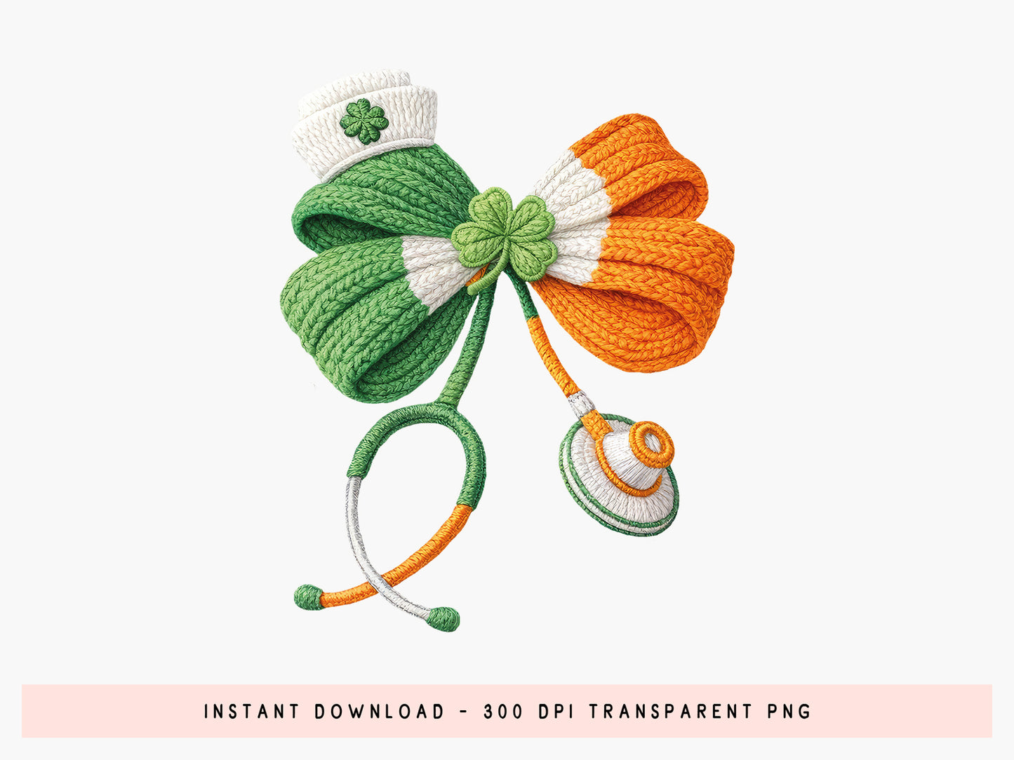 Faux Yarn Stethoscope St Patrick's Clipart PNG