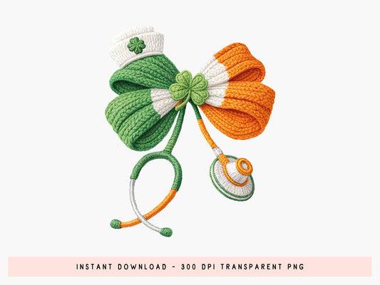 Faux Yarn Stethoscope St Patrick's Clipart PNG