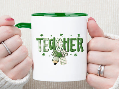 Faux Yarn Teacher St Patrick's Day PNG