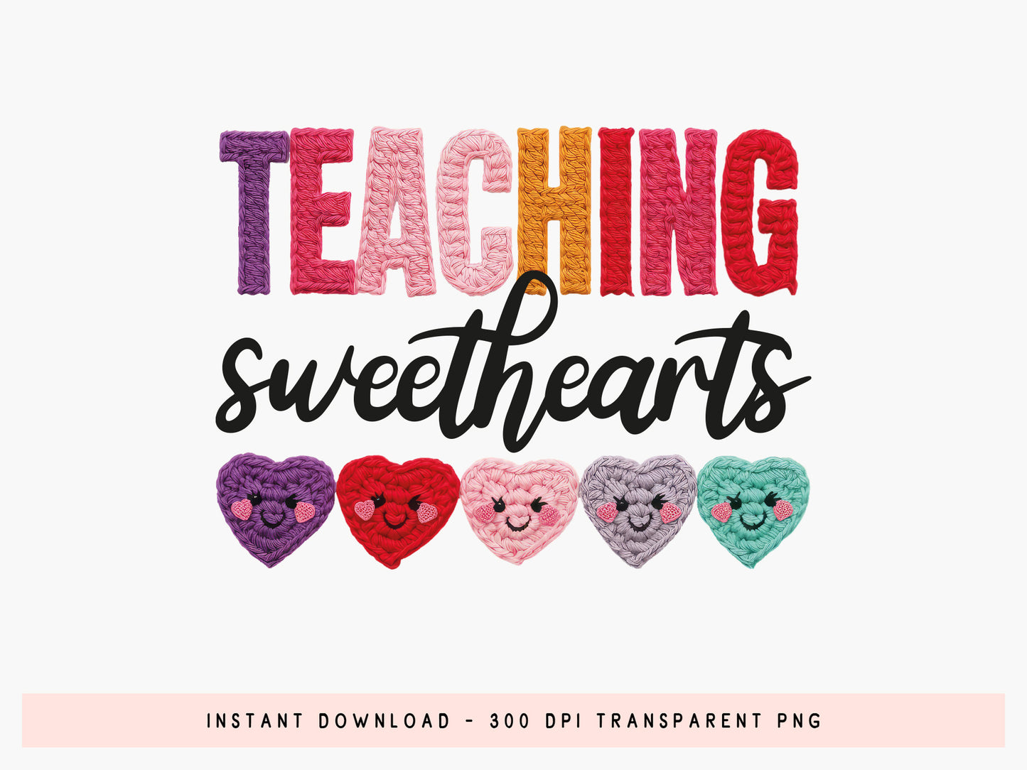 Faux Yarn Teaching Sweethearts Valentine Sublimation