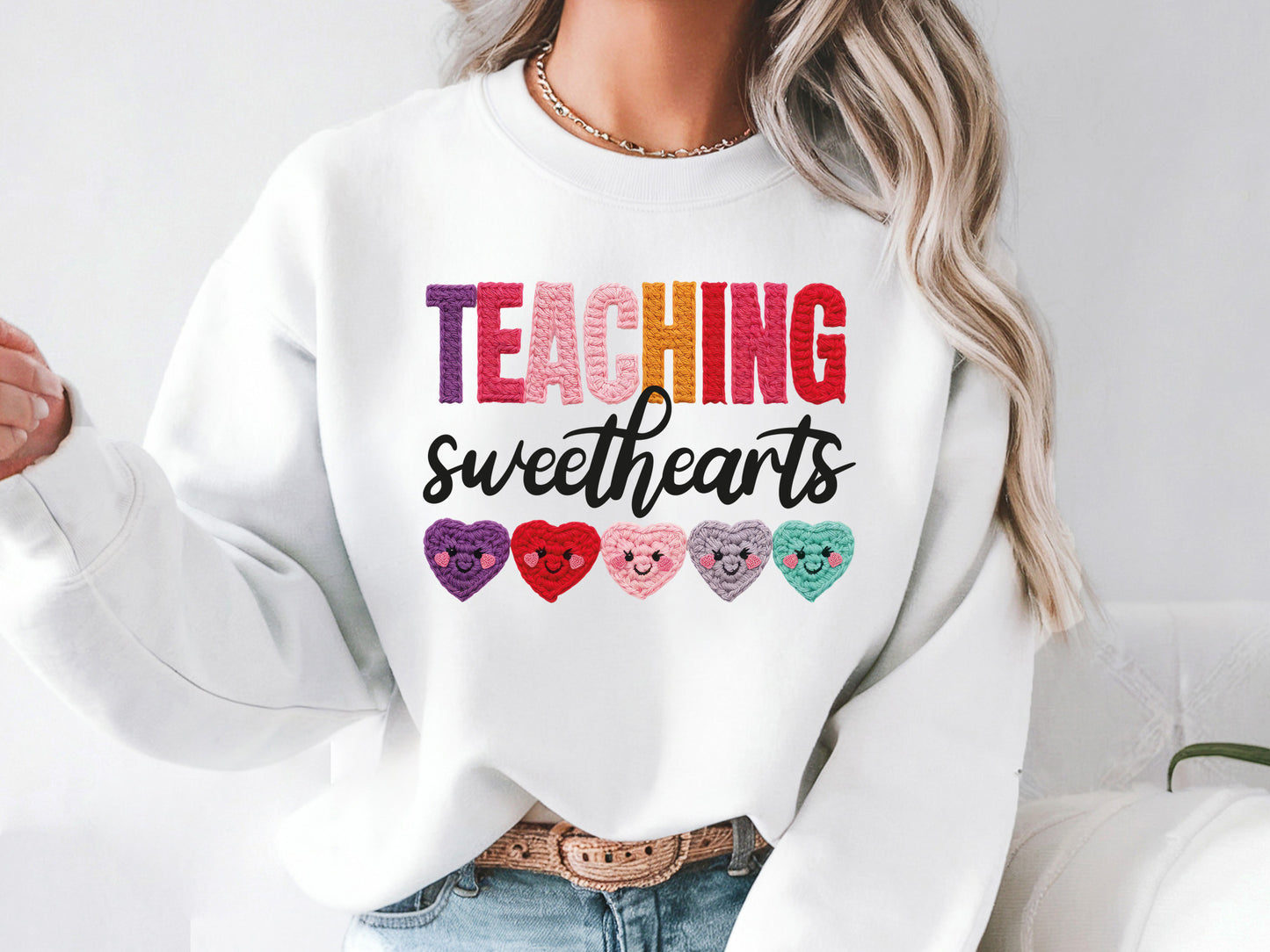 Faux Yarn Teaching Sweethearts Valentine Sublimation