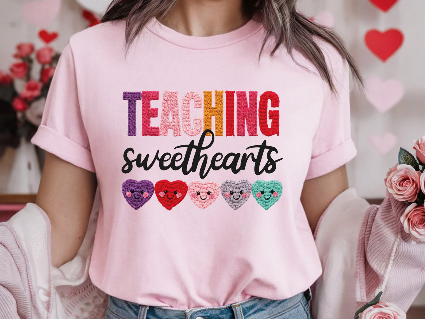 Faux Yarn Teaching Sweethearts Valentine Sublimation