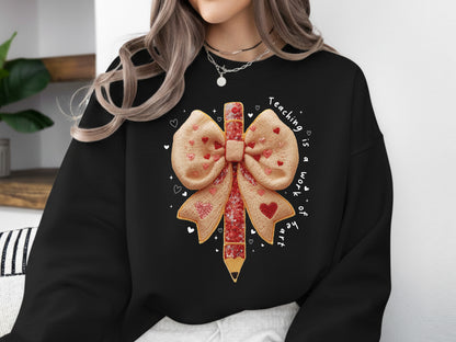 Faux Yarn Teaching is a Work of Heart Valentine PNG