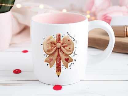 Faux Yarn Teaching is a Work of Heart Valentine PNG