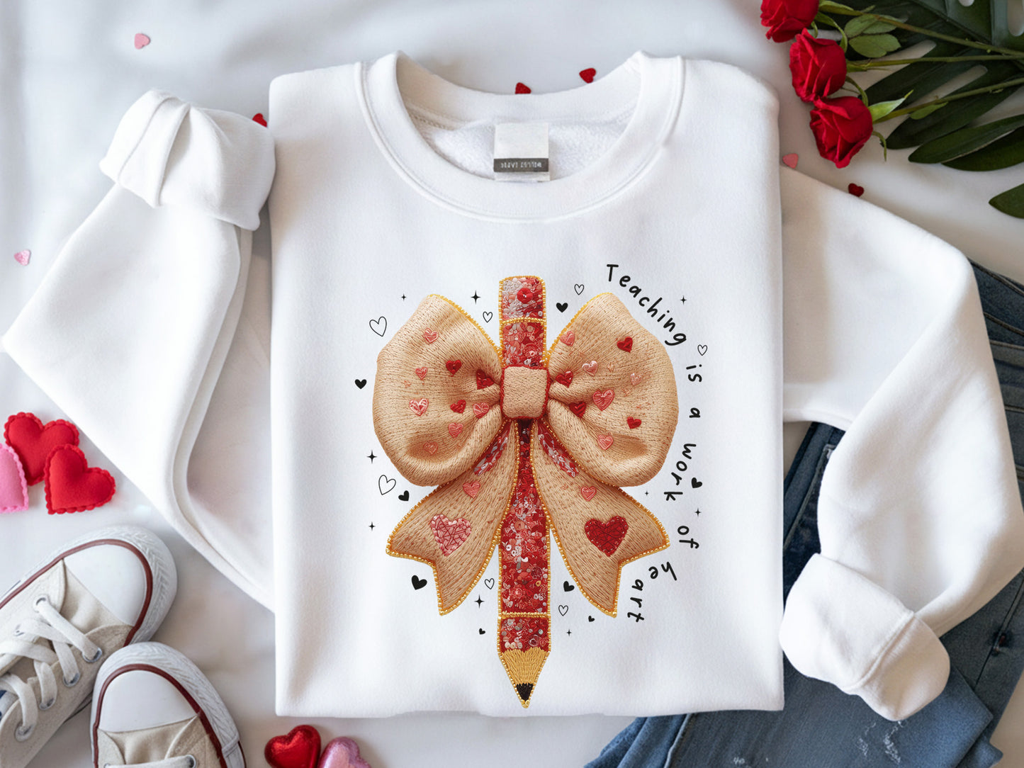 Faux Yarn Teaching is a Work of Heart Valentine PNG