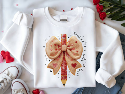 Faux Yarn Teaching is a Work of Heart Valentine PNG