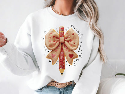 Faux Yarn Teaching is a Work of Heart Valentine PNG