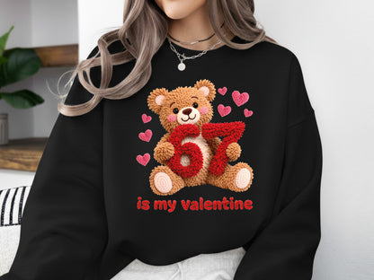 Faux Yarn Teddy Bear 67 is My Valentine Sublimation